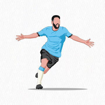 Football player celebration vector illustration isolated on white background