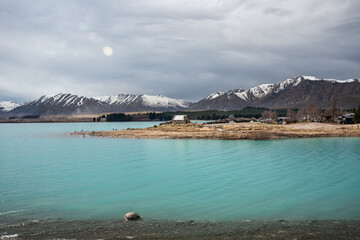 Beautiful scene of Church of good Shepherd in the winter morning, Lake Tekapo, New Zealand South...