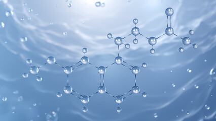agomelatine molecular structure, 3d model atypical antidepressant, structural chemical formula view from a microscope