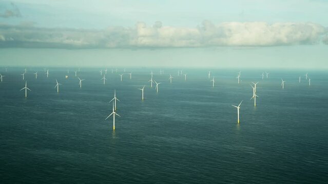Netherlands, Domburg, Borselle windfarm in North Sea
