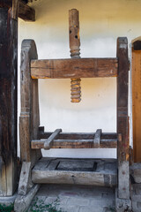 old rusty village wine press