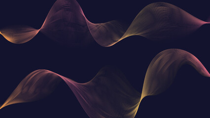 Wave string shapes on dark background. Abstract design for your project. Vector illustration