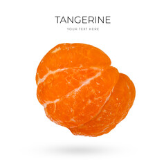 Tangerines slices isolated on white background