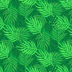 Naklejka na ściany i meble tropical leaves. Palm and monster. Seamless vector pattern.