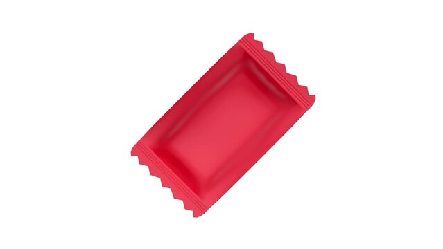 Blank red sachet on white background