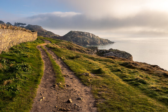 Hiking trail on Howth Island, Dublin, Ireland. 