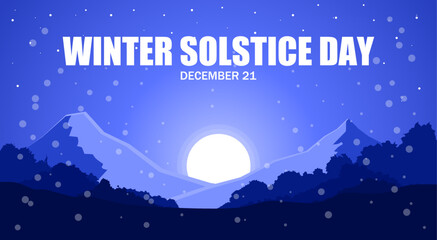 Winter Solstice Day theme. Vector illustration. Suitable for Poster, Banners, background and greeting card. 