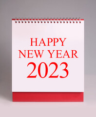 Simple desk calendar for New Year 2023