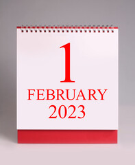 Simple desk calendar 2023 - February