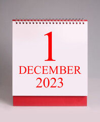 Simple desk calendar 2023 - December