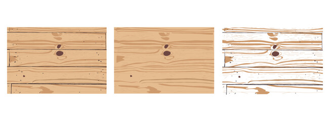 Hand drawn set of wood pattern vector on white background
