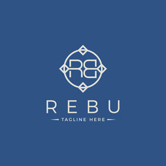 Letter RB Line In Circle Minimalist Logo Vector. Initial BR Abstract Line Monogram Logo Identity for Branding