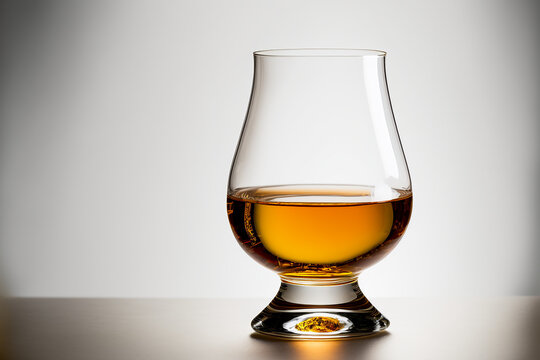 glass of cognac, isolated on a white background