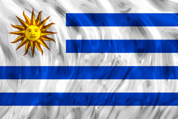 Obraz premium National flag of Uruguay. Background with flag of Uruguay