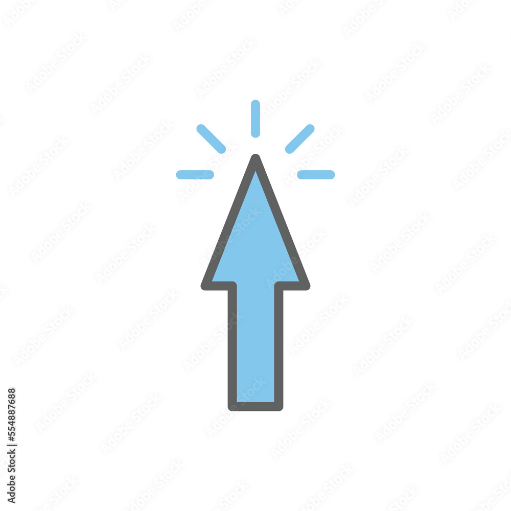 Poster colored cursor icon illustration. two tone icon style. suitable for apps, websites, mobile apps. ico