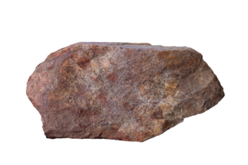 Brown stone or rock isolated on white background included clipping path.