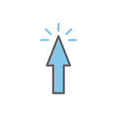 Colored cursor icon illustration. Two tone icon style. suitable for apps, websites, mobile apps. icon related to click. Simple vector design editable