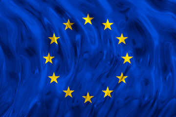 National flag of Europe. Background  with flag of Europe.