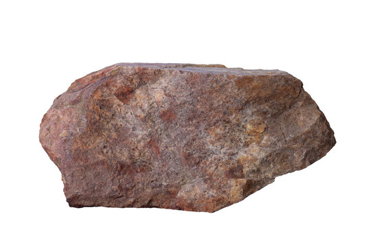 Brown stone or rock isolated on white background included clipping path.
