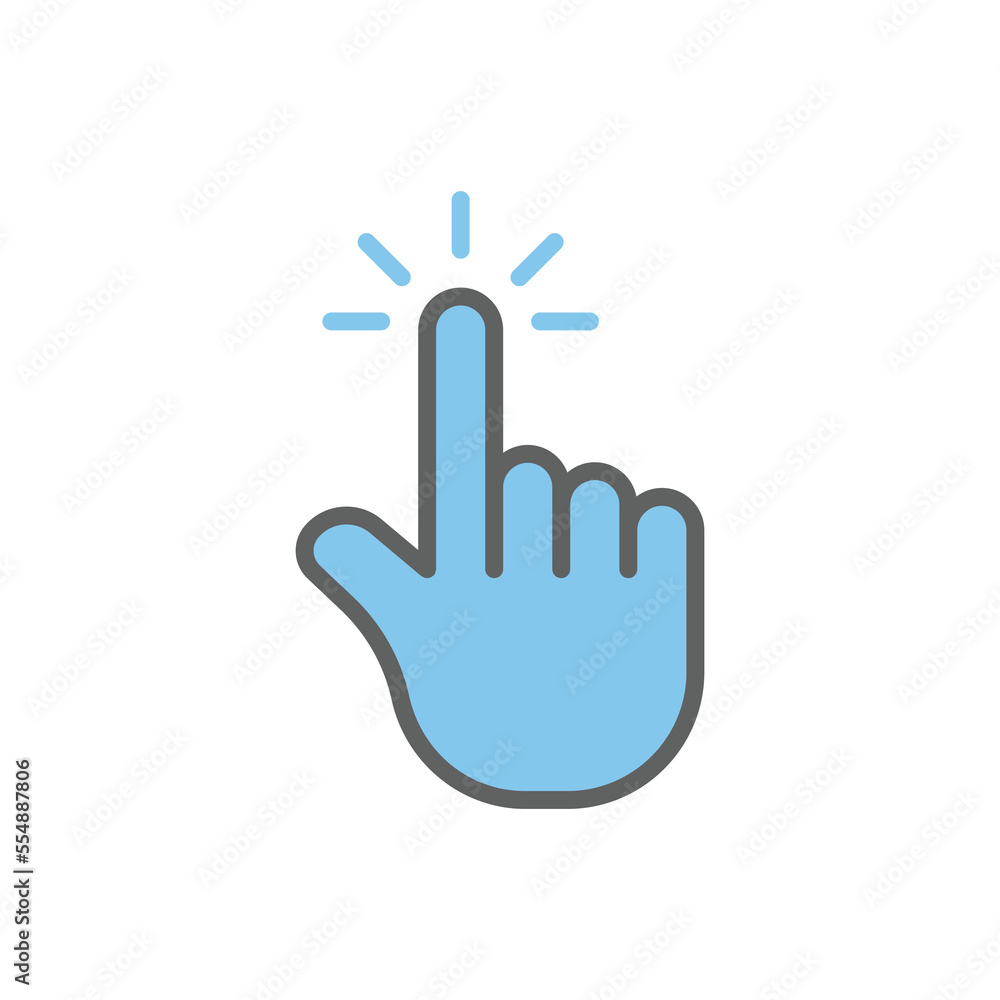 Poster colored hand touch icon illustration. two tone icon style. suitable for apps, websites, mobile apps.