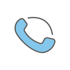Colored telephone icon illustration. Two tone icon style. suitable for apps, websites, mobile apps. icon related to call. Simple vector design editable