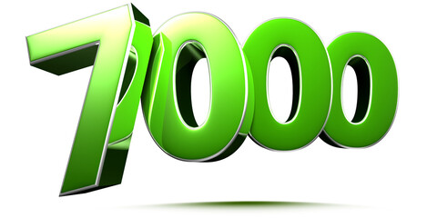 Number 7000 3D illustration. Advertising signs. Product design. Product sales.