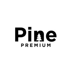 Pine Tree letter initial logo icon design simple minimal 