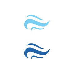 Blue Wave Water Sign, Symbol, Logo isolated on White