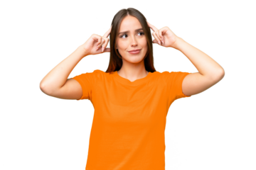 Young pretty caucasian woman over isolated background having doubts and thinking