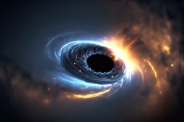 Black hole or galaxy in space.Abstract art , background illustration.