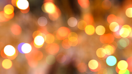 bokeh light yellow at night with blurred background