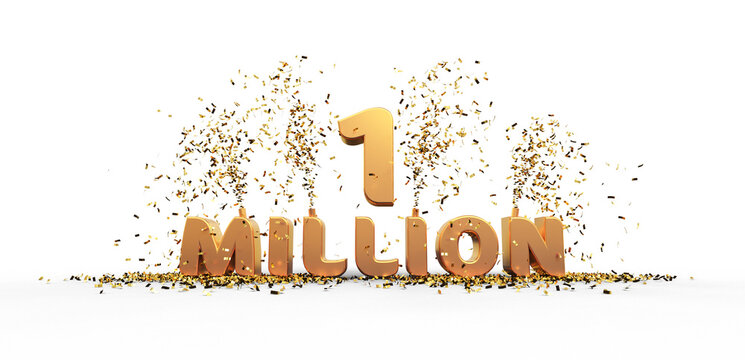 One million achievement celebration 3D rendering