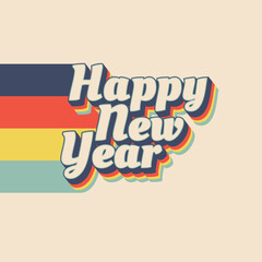 Happy new year retro design