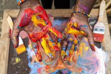 hands of a painter