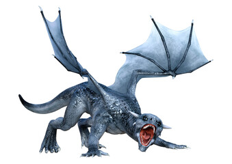 Fototapeta premium 3D Rendering Fairy Tale Dragon on White