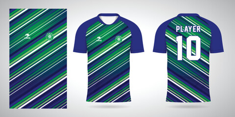 blue green football jersey sport design template