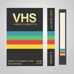 vhs cassette with black cover template