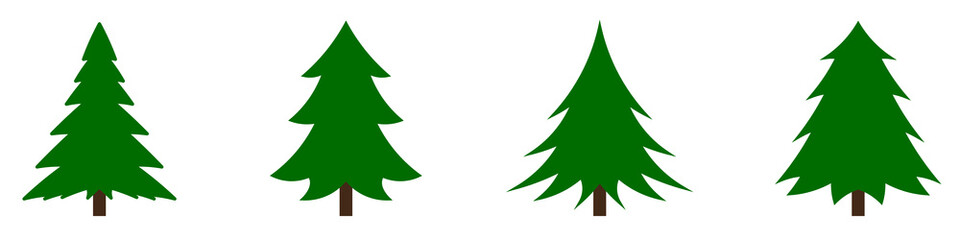 Christmas Tree icon.Fir Tree Illustration.Isolated Variations