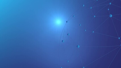 Illustration background motion transformation with blue gradient dots lines on pattern of future innovation technology digital business network connection. 4K - Powered by Adobe