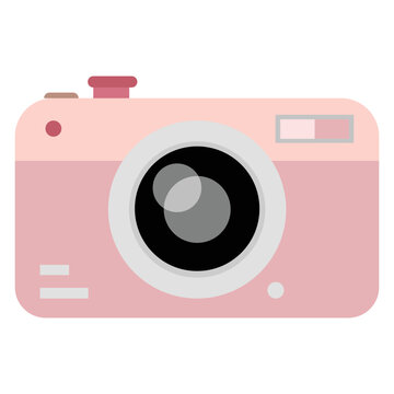 Photo camera, cute pink camera.