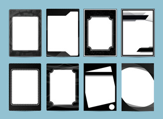 Trading card frame black border set