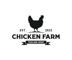 Fototapeta na wymiar Chicken logo. Chicken farms logo design. Rooster and Chicken poultry farm logo design template