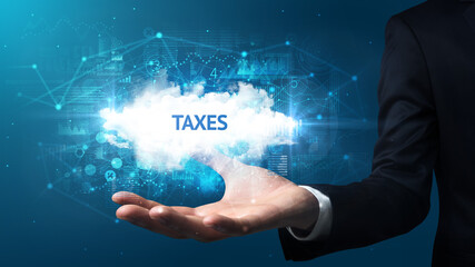 Hand of Businessman holding motivational message