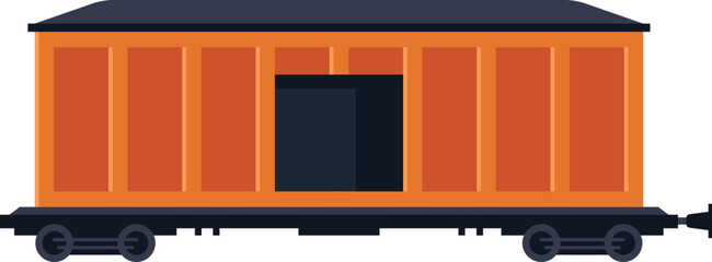 Obraz premium Metal freight wagon flat icon Transportation