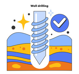 Well drilling, development of gas fields. Natural resource exploration