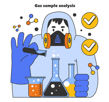 Gas sample analysis, development of gas fields. Natural resource exploration
