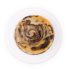 cake with cinnamon and chocolate on plate