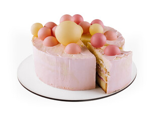 Close up shot of pink cake