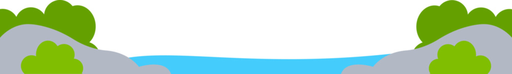 Landscape flat icon River between coasts Landscape