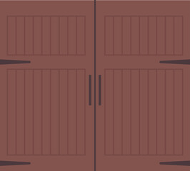 Wooden automated garage door gate flat icon